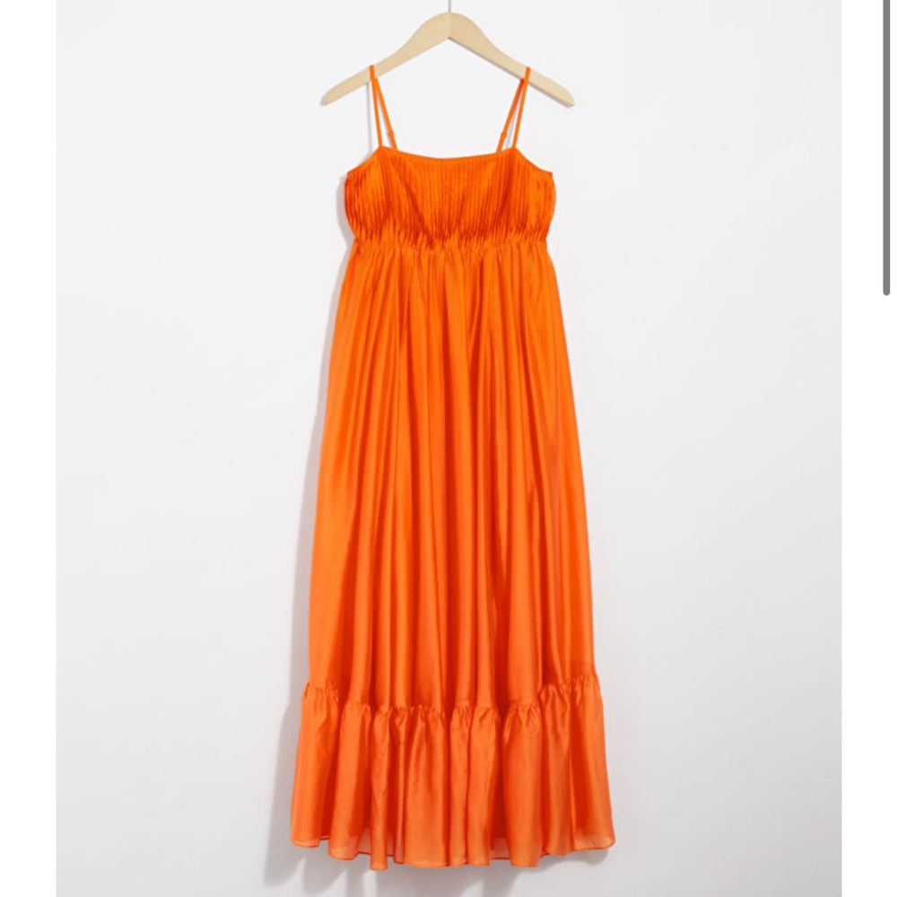 & Other Stories Strappy Tiered Midi Dress (Size 2)